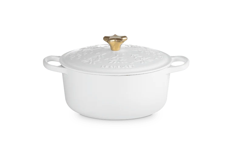 Le Creuset Braadpan Kerstboom Reliëf Wit 'ø24cm / 4.2L - Afbeelding 6