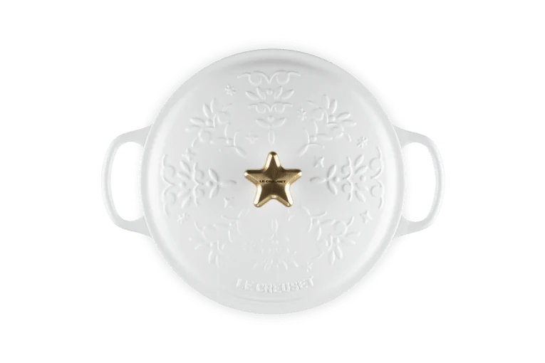Le Creuset Braadpan Kerstboom Reliëf Wit 'ø24cm / 4.2L - Afbeelding 4