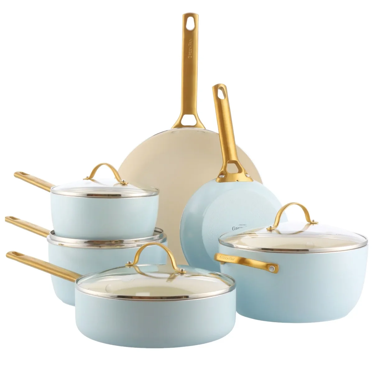 Greenpan Pannenset 10-delig 'Padova Light Blue' - Afbeelding 2
